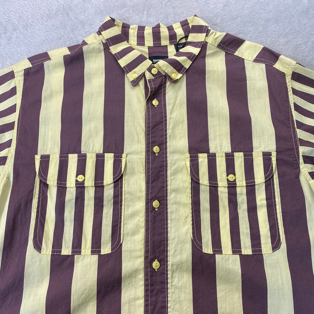 Levi's Skateboarding Retro Striped Shirt Men M Yellow Short Sleeve Button Up NWT - Picture 3 of 8
